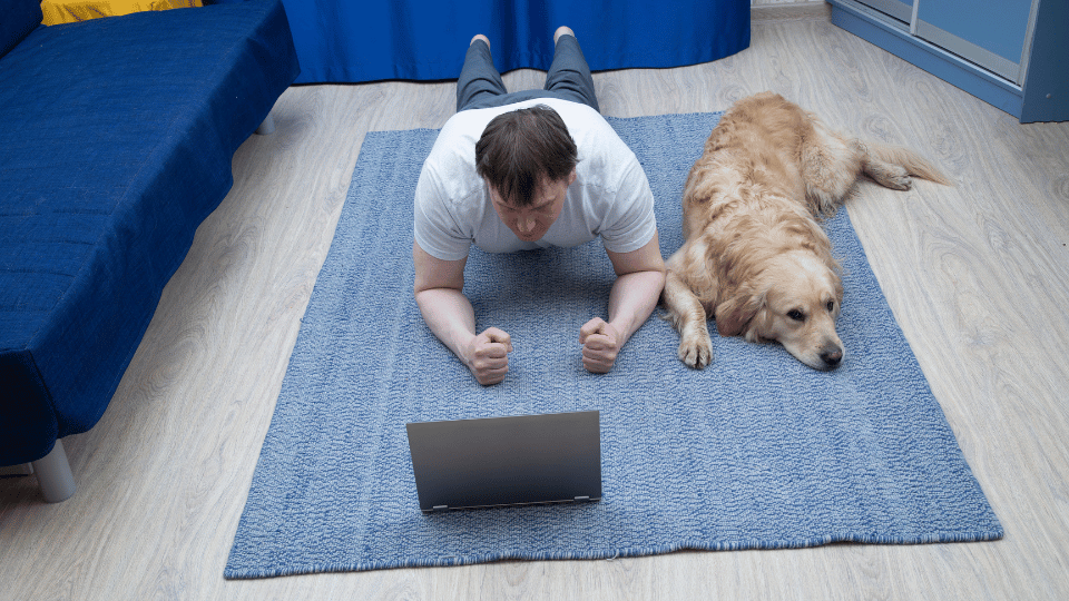 Planking Online Fitness Classes Planking during a Core Impact Online Fitness Class